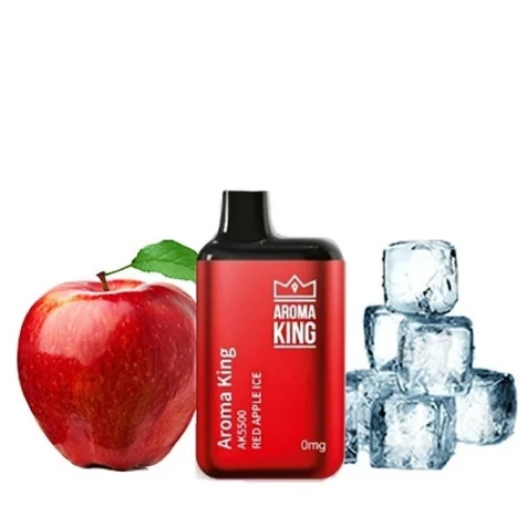 Безнікотинова Одноразова Електронна Сигарета Aroma King Red Apple Ice (Червоне Яблуко Лід) (5500 Затяжок)